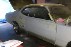 This was probably the third time of block sanding this side of the car out. Prime and sand over and over