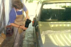 Painted the car a later year BMW silver and now going through the buffing process