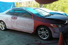 DA sanding continued and some wet sanding on the less damaged panels.