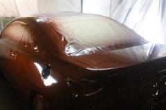 Basecoat and Clear have now been sprayed, car in booth.