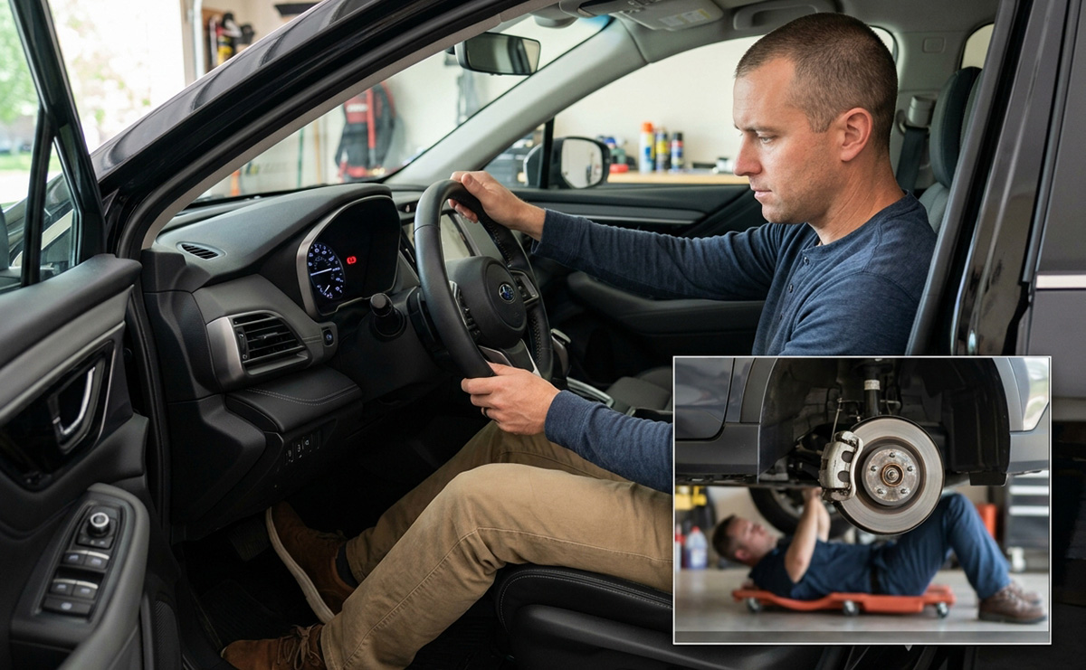 Car inspection checklist for checking brakes for warning signs and wear