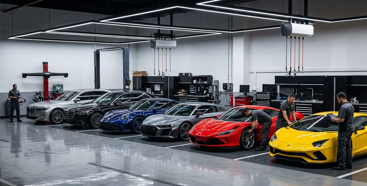 Luxury car repair company servicing premium European and exotic vehicles